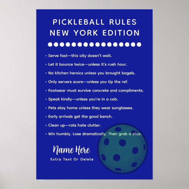 Personalised Pickleball New York Edition Poster (Front)
