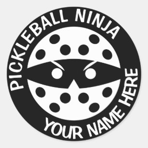 Personalised  Pickleball ninja Classic Round Sticker