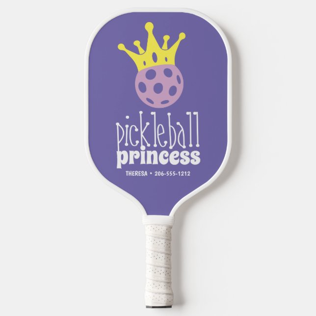 Personalised Pickleball Princess Purple Pickleball Paddle (Front)