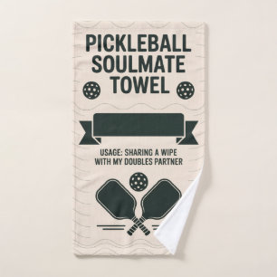 Personalised Pickleball Soulmate With Paddle Hand Towel