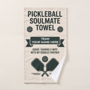 Personalised Pickleball Soulmate With Paddle Hand Towel