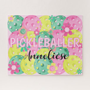 Personalised Pickleballer Water Colour Jigsaw Puzzle
