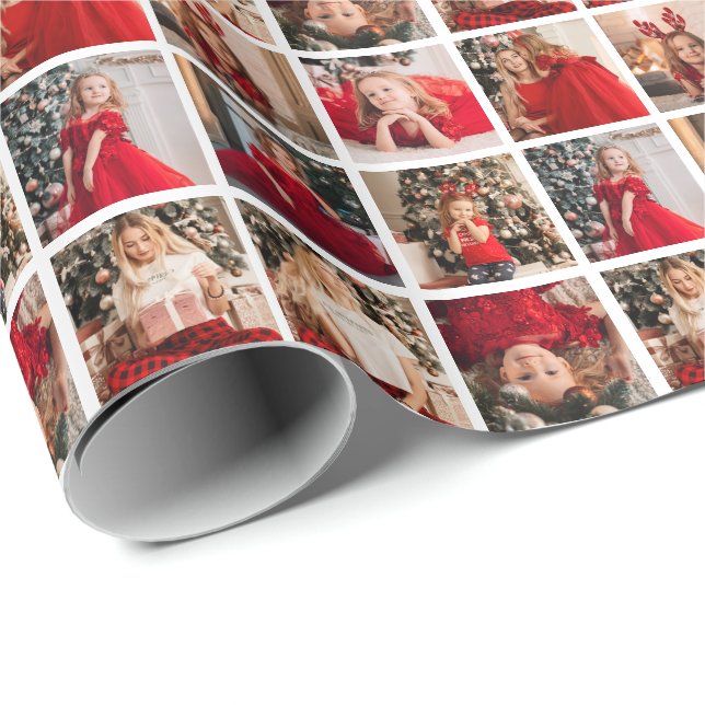 Personalised Picture Collage 9 Photo Wrapping Paper (Roll Corner)