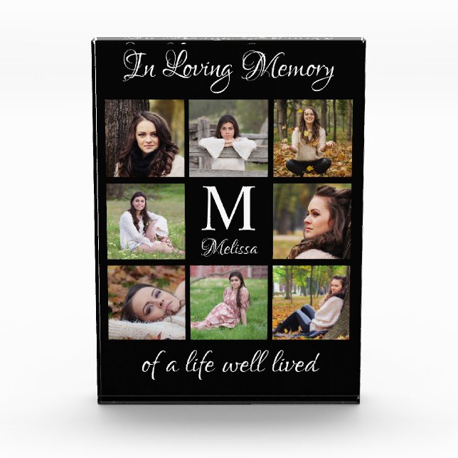 Personalised Picture Collage In Loving Memory Photo Block (Front)