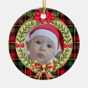 Personalised Picture Frame and Christmas Wreath Ceramic Ornament