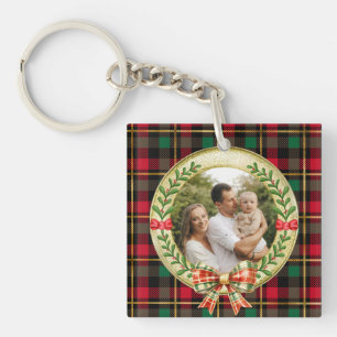 Personalised Picture Frame and Christmas Wreath Key Ring