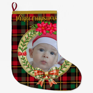 Personalised Picture Frame and Christmas Wreath  Large Christmas Stocking