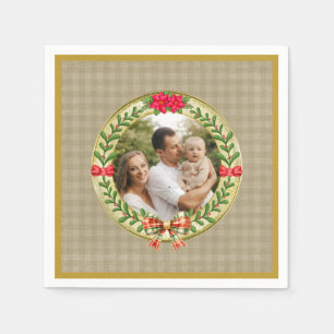 Personalised Picture Frame and Christmas Wreath N Napkin