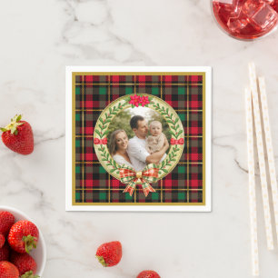 Personalised Picture Frame and Christmas Wreath Napkin