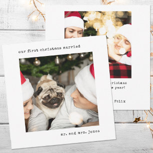 Personalised Picture Our First Christmas Married Holiday Card