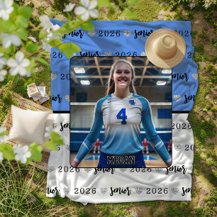 Personalised Picture Volleyball Senior Gift Fleece Blanket