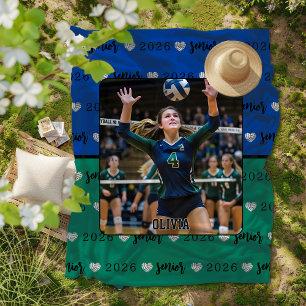 Personalised Picture Volleyball Senior Gift Fleece Blanket