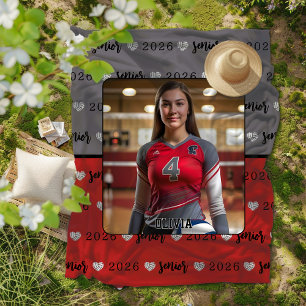 Personalised Picture Volleyball Senior Graduation  Fleece Blanket