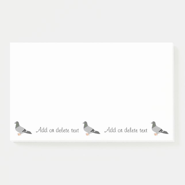 Personalised Pigeon Design Post-it Notes (Front)