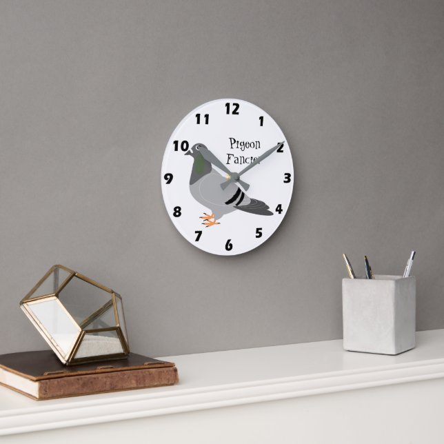 Personalised Pigeon Design Round Clock (Office)