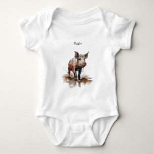 Personalised Piglet Farm Baby Gift Bodysuit