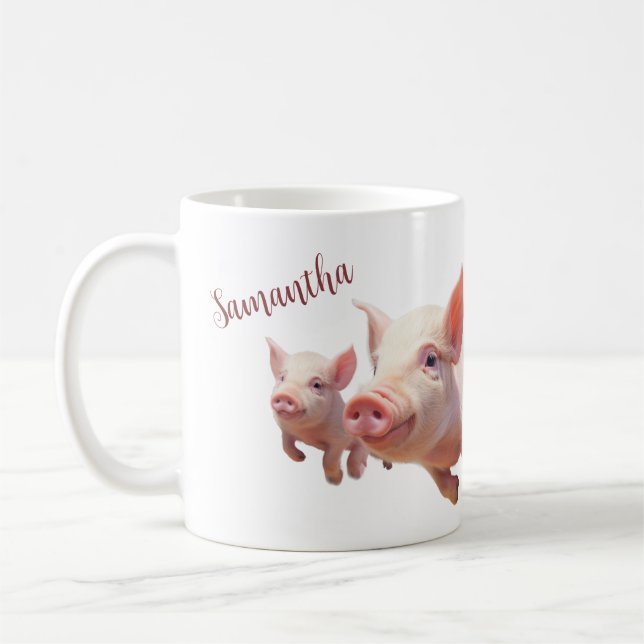 Personalised pigs mug (Left)