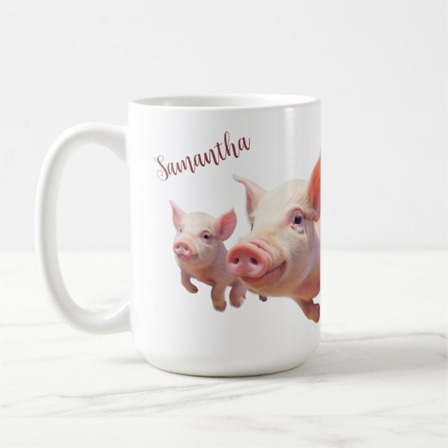 Personalised pigs mug (Left)