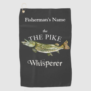 Personalised Pike Whisperer Dark Fishing Towel