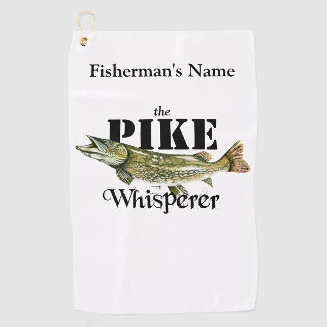 Personalised Pike Whisperer Light Fishing Towel (Front)