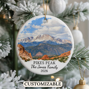 Personalised Pikes Peak Ornament, Custom Colorado Ceramic Ornament
