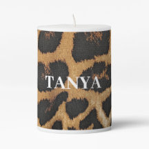 Personalised Pillar Candle - Leopard Print