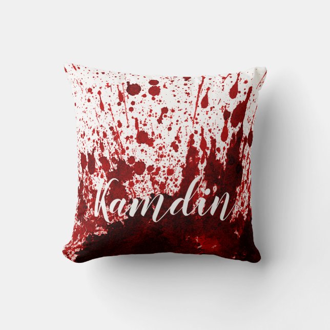 Personalised Pillow Blood Splatter Vampire Gothic (Front)