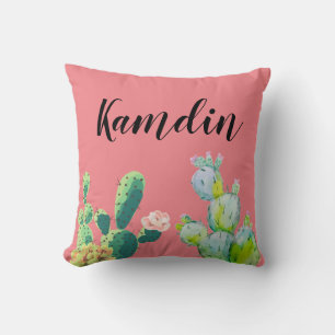 Personalised Pillow Bohemian Cactus Succulents Des
