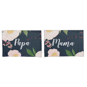 Personalised Pillow Cases Baby Pink Cosmos on Navy