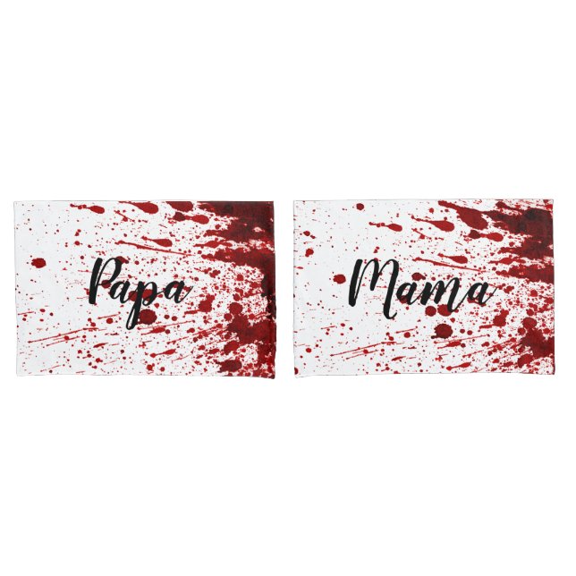 Personalised Pillow Cases Blood Splatter Vampire G (Front-Set)