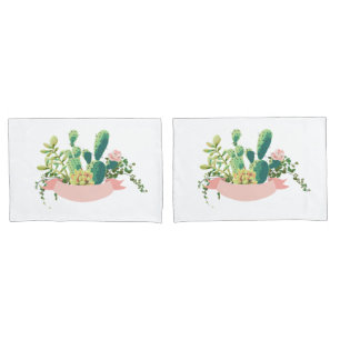 Personalised Pillow Cases Bohemian Cactus Succulen