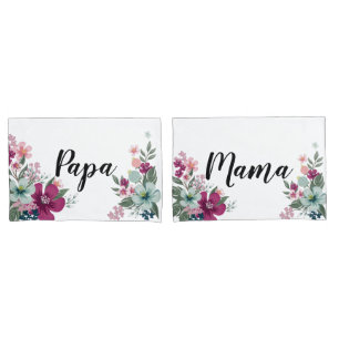 Personalised Pillow Cases Tropical Flowers on Whit