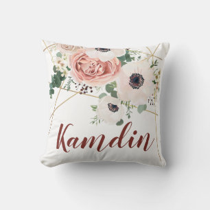 Personalised Pillow Geometric Garden Rose