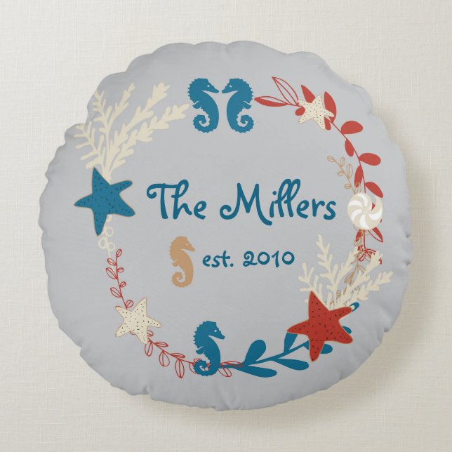 Personalised pillow with name and wedding date (Front)