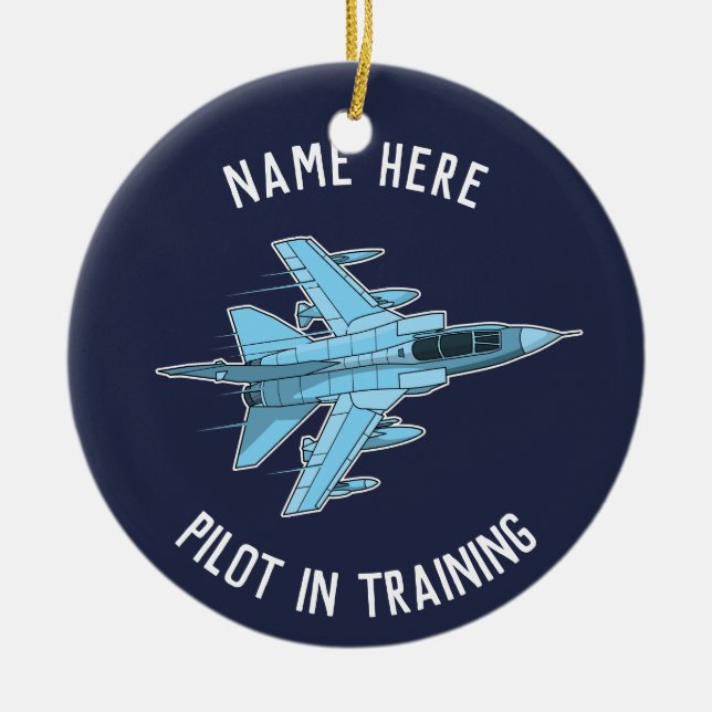 Personalised Pilot in Training Jet Ornament (Front)