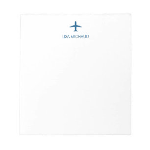 Personalised Pilot Modern Aeroplane Notepad