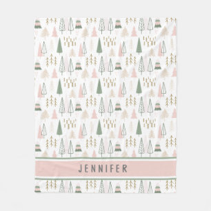 Personalised Pine Retreat Whimsical Fleece Blanket