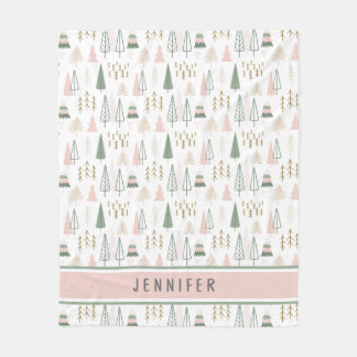 Personalised Pine Retreat Whimsical Fleece Blanket