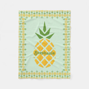 Personalised Pineapple Fleece Blanket