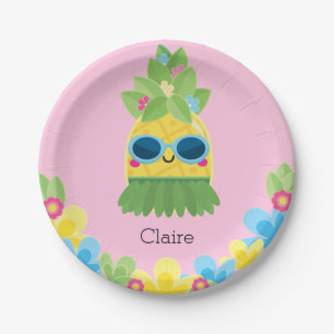Personalised Pineapple Girls Ms Onederful First Paper Plate