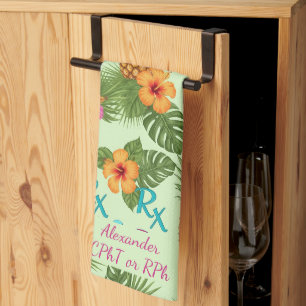 Personalised Pineapple & Hibiscus Pharmacy Tea Towel
