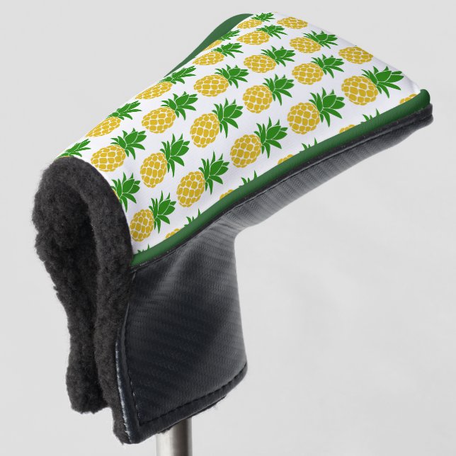 Personalised Pineapple Pattern Golf Putter Cover (3/4 Front)