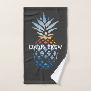 Personalised Pineapple Tropical Family Vacation Hand Towel