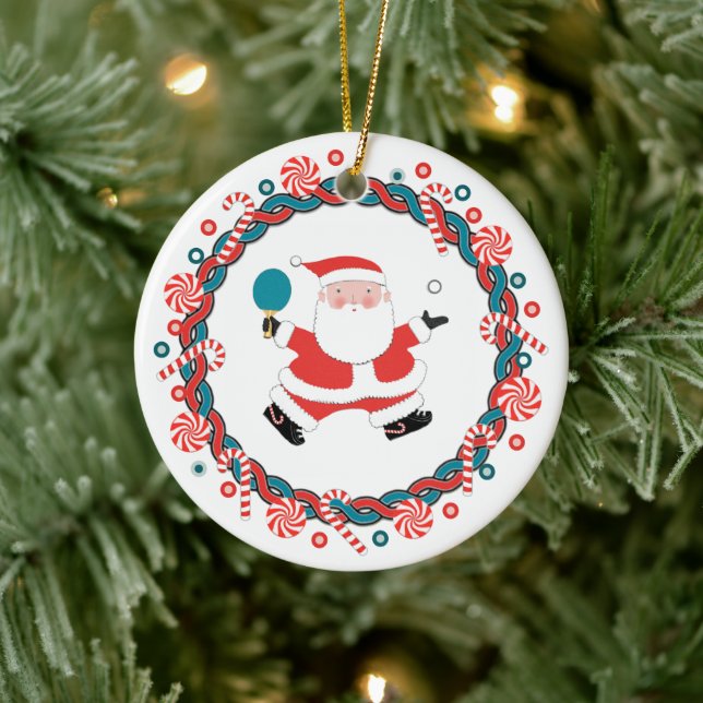 Personalised Ping Pong Holiday Gift Ceramic Ornament (Tree)