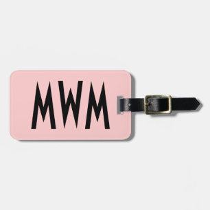 Personalised Pink and Black Luggage Tag