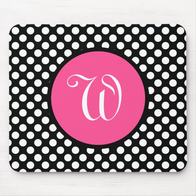Personalised Pink And Black Mousepad (Front)