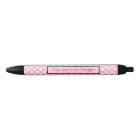 Personalised Pink and Black Polka Dot Pen