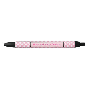 Personalised Pink and Black Polka Dot Pen