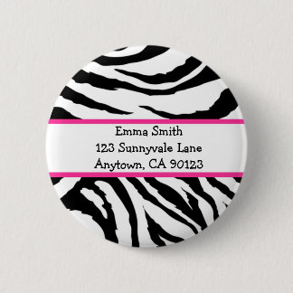 Personalised Pink and Black Zebra Pin