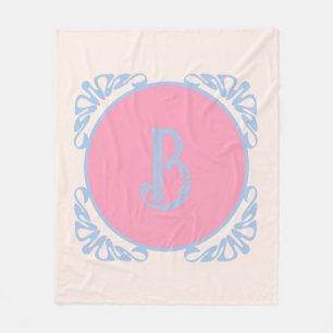 Personalised pink and blue fleece blanket